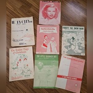 7 VINTAGE Christmas Sheet Music